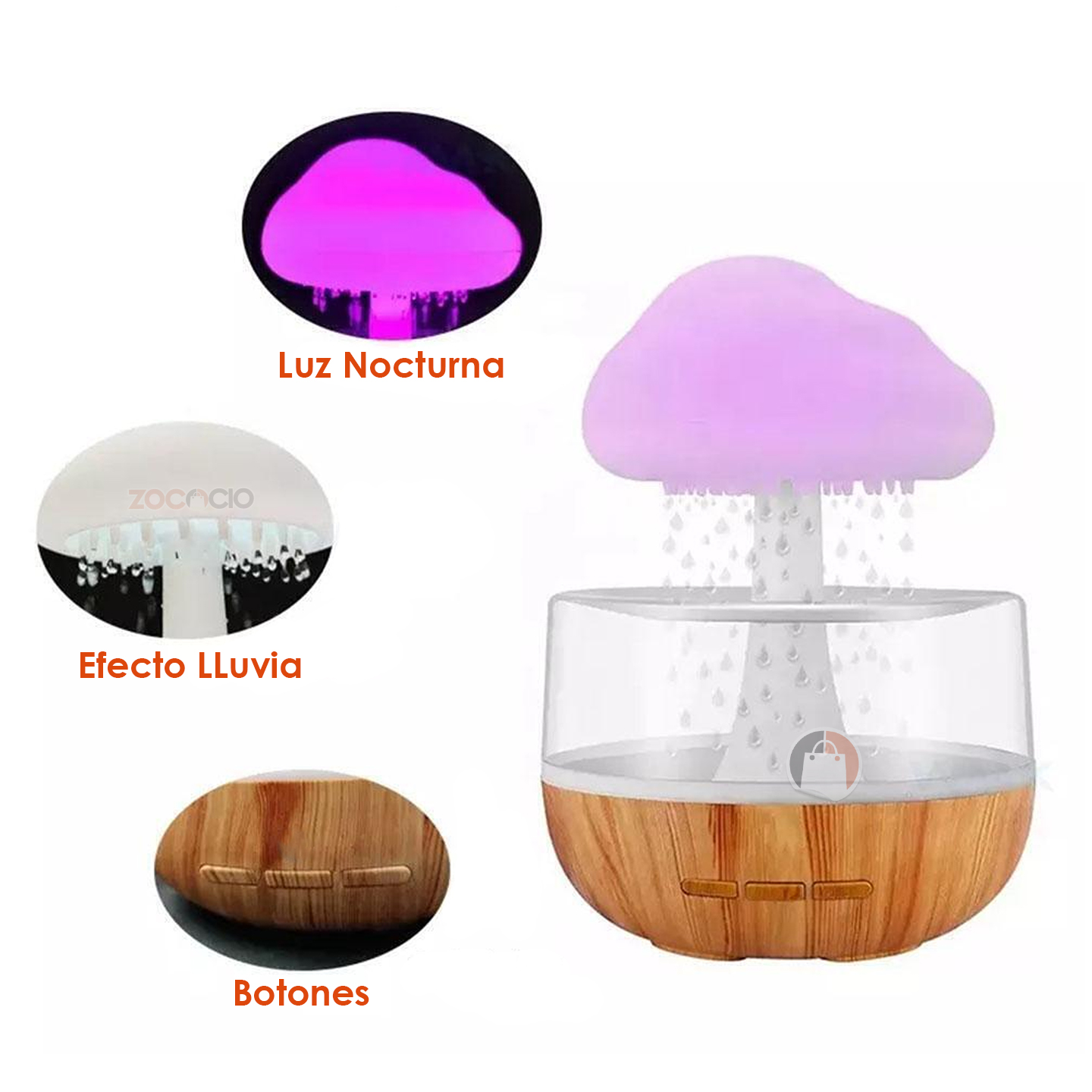 -Humidificador Difusor Aroma Diseño Nube